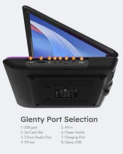 17.5" Portable DVD Player with 15.6" Large HD Screen, 6 Hours Rechargeable Battery, Support USB/SD Card/Sync TV and Multiple Disc Formats, High Volume Speaker, Purple
