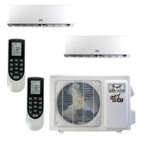 18,000 BTU 23 SEER Dual Zone Wall Mounted Stealth Pinnacle Heat Pump System 12 12