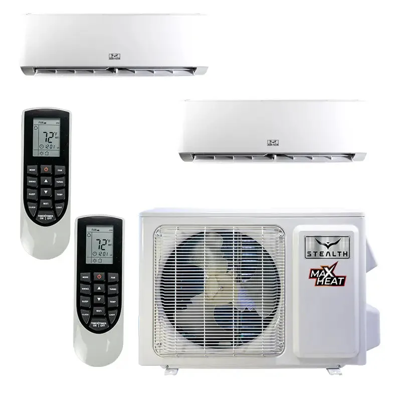 18,000 BTU 23 SEER Dual Zone Wall Mounted Stealth Pinnacle Heat Pump System 9 12