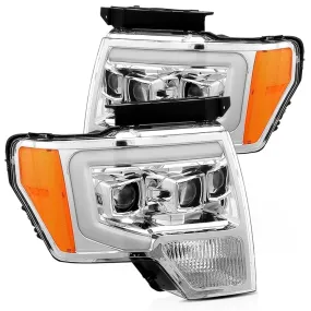2009-2014 Ford F150 LUXX-Series LED Projector Headlights Chrome Alpha-Rex 880178