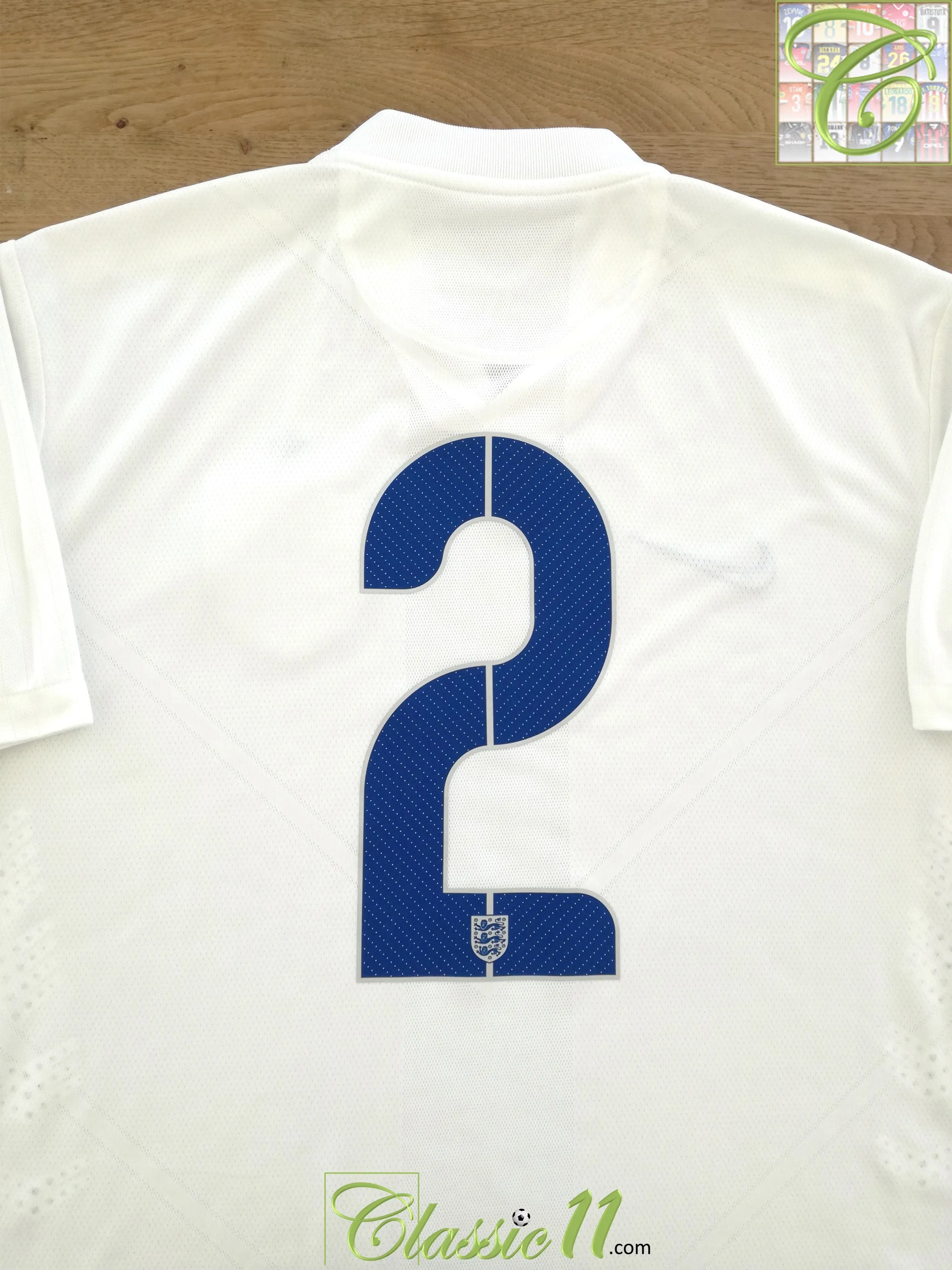 2014/15 England Home Player Issue Football Shirt #2 (L)