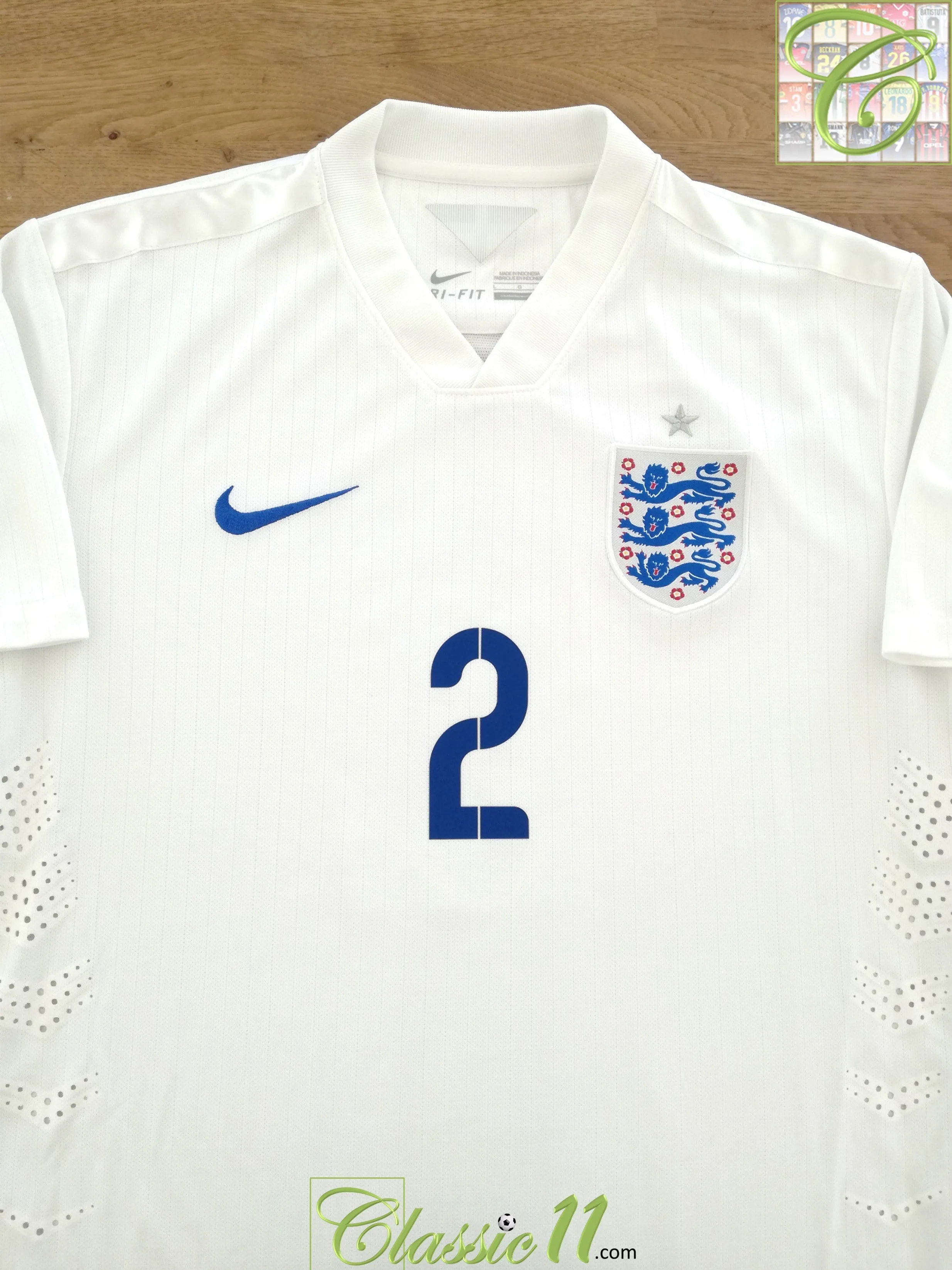 2014/15 England Home Player Issue Football Shirt #2 (L)