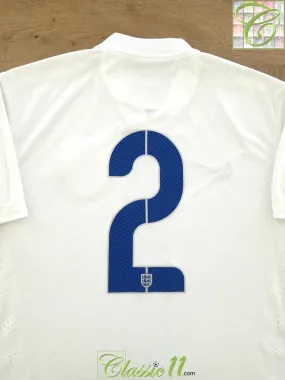 2014/15 England Home Player Issue Football Shirt #2 (L)