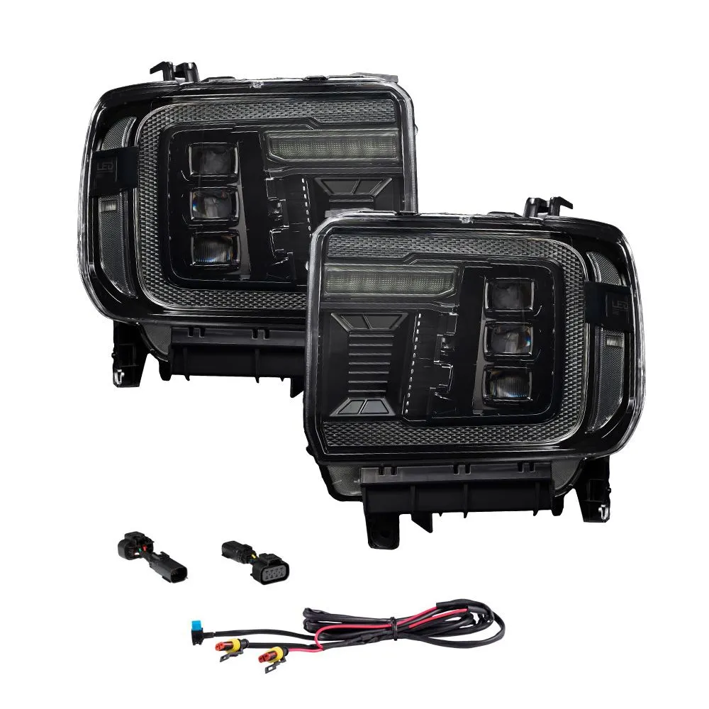 2015-2019 GMC Sierra 2500/3500 LED Projector Headlights (Amber DRL) (pair)
