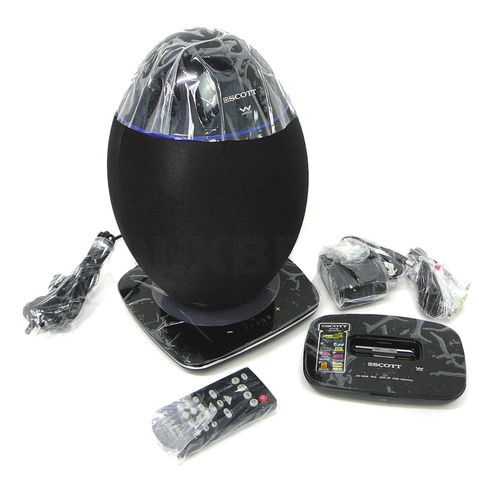 2.4Ghz Wireless Ove Speaker System USB SD Bluetooth 20W RMS