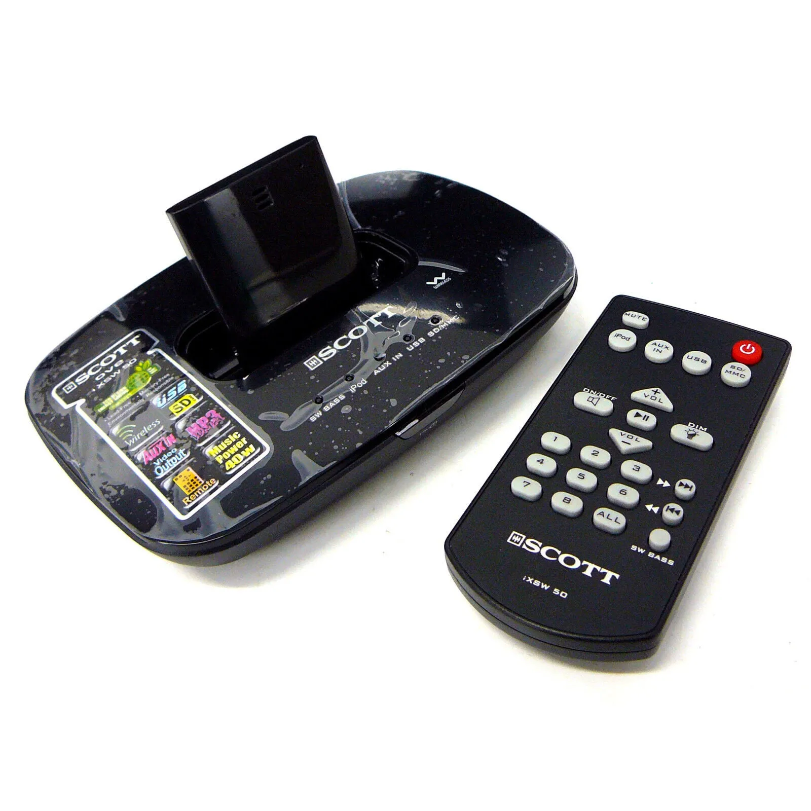 2.4Ghz Wireless Ove Speaker System USB SD Bluetooth 20W RMS