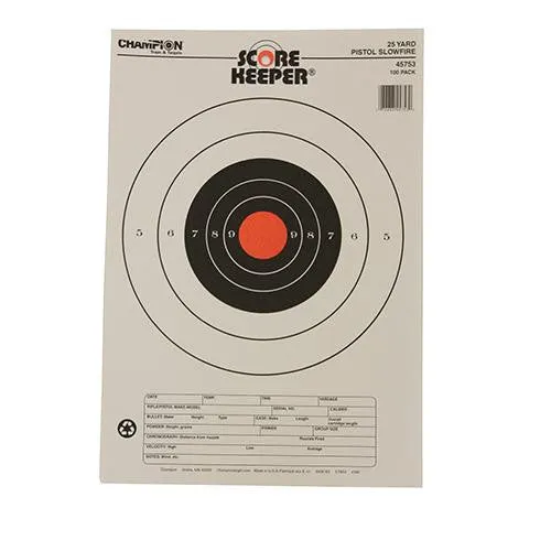 25 Yard Pistol Slow Fire O-B (Per 100)
