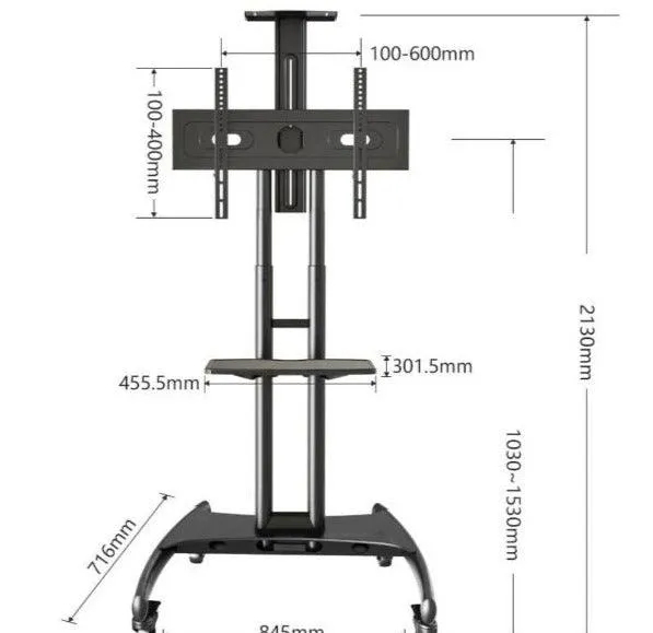 32 - 70" LED LCD TV Portable Rolling Wheel Stand VC & AV Shelf Cart Trolley
