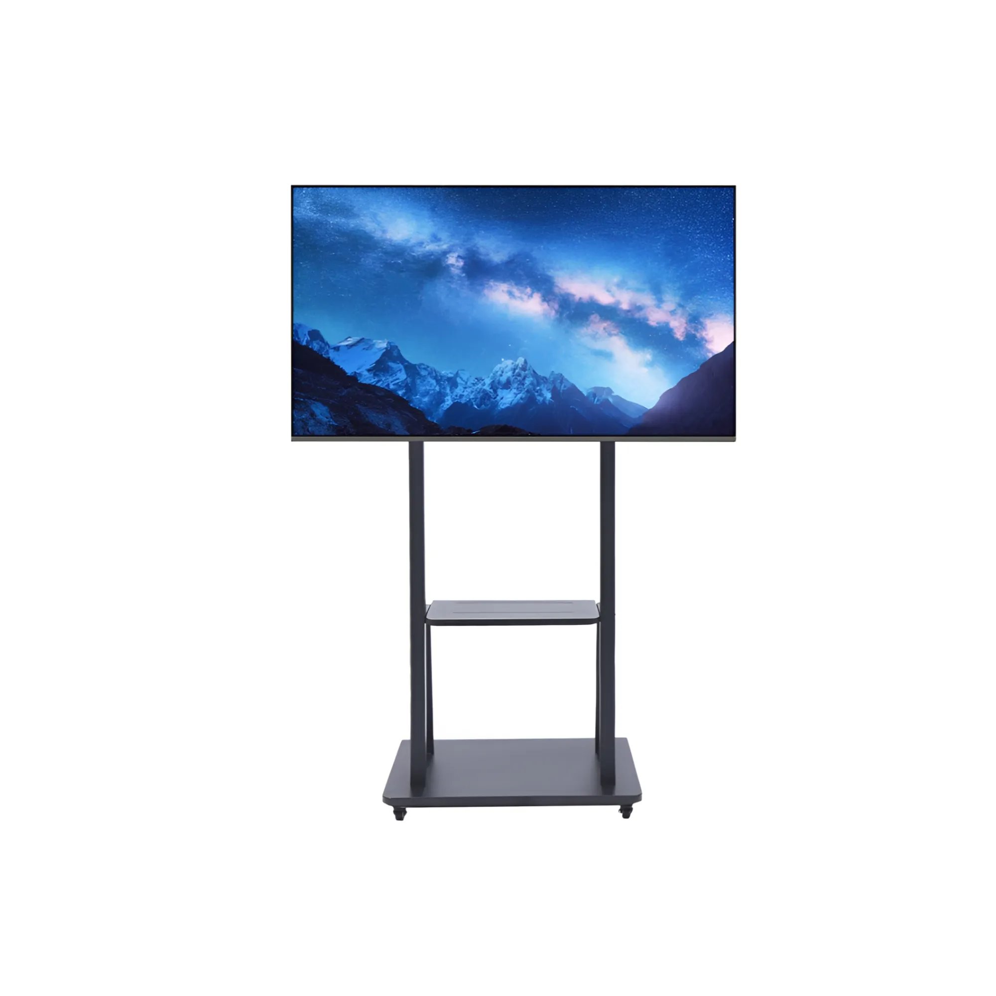 32''-75'' Flat Screen TV Stand on Wheels – Mobile, Adjustable Height Mount