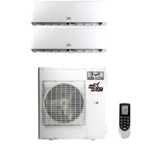 36,000 BTU 23 SEER Dual Zone Wall Mounted Stealth Pinnacle Heat Pump System 9 24