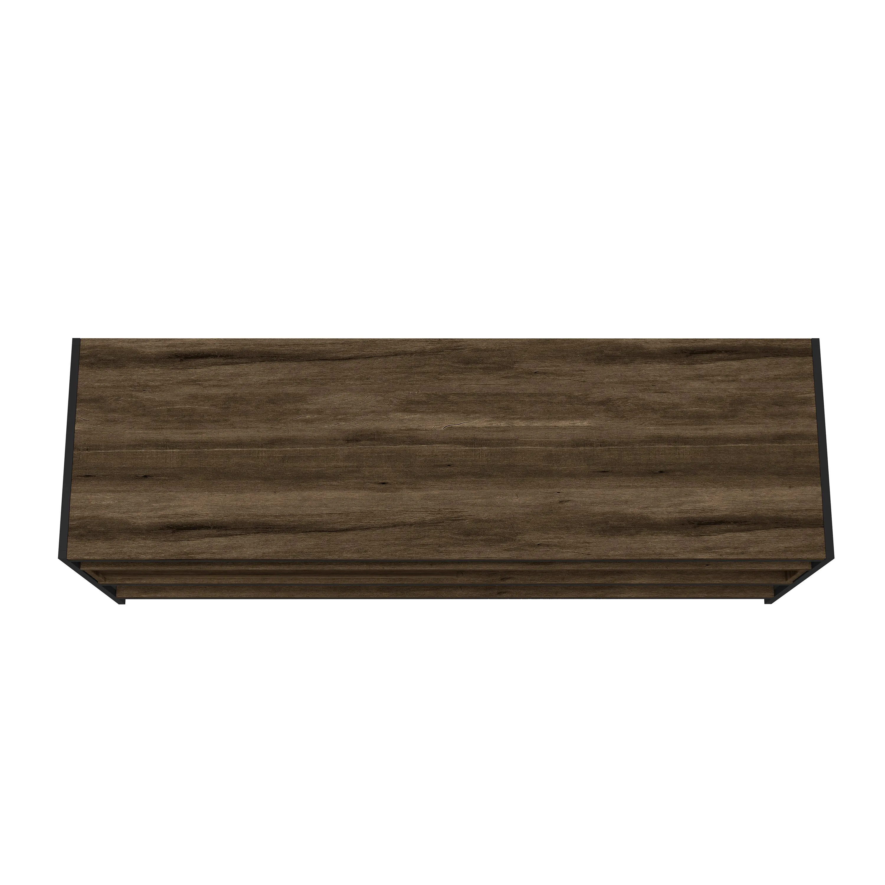 58" Wooden TV Stand with 2 Drawers, Brown and Black By The Urban Port