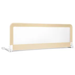 59 Inch Folding Breathable Baby Bed Rail Guard with Safety Strap-Beige