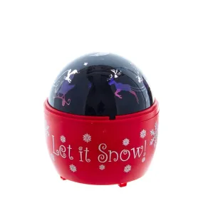 5" Battery-Operated USB Night Light Projector with Red Base