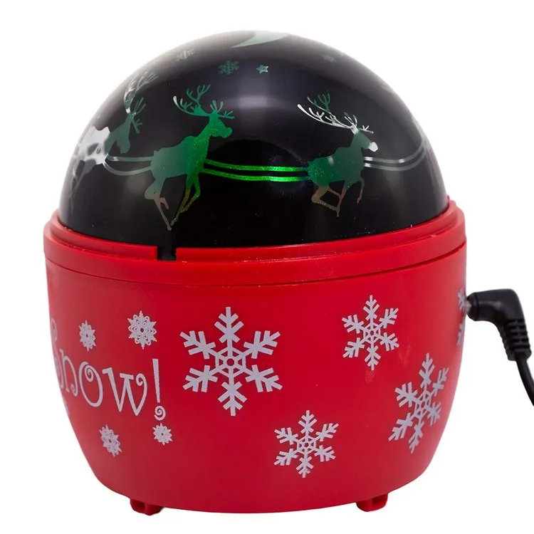 5" Battery-Operated USB Night Light Projector with Red Base
