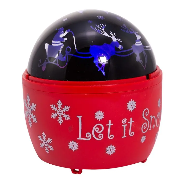 5" Battery-Operated USB Night Light Projector with Red Base