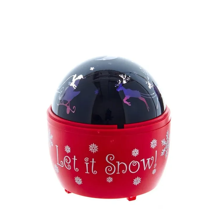 5" Battery-Operated USB Night Light Projector with Red Base