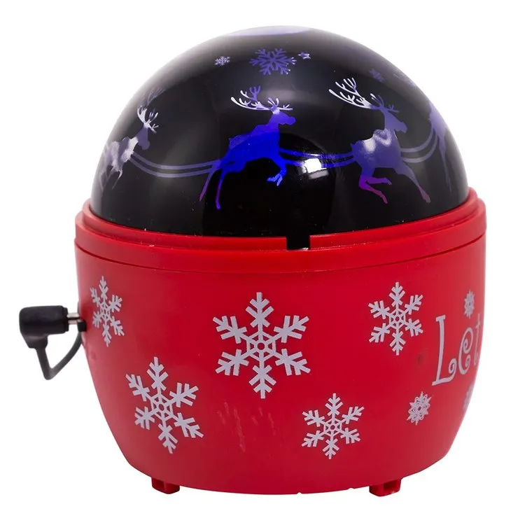 5" Battery-Operated USB Night Light Projector with Red Base