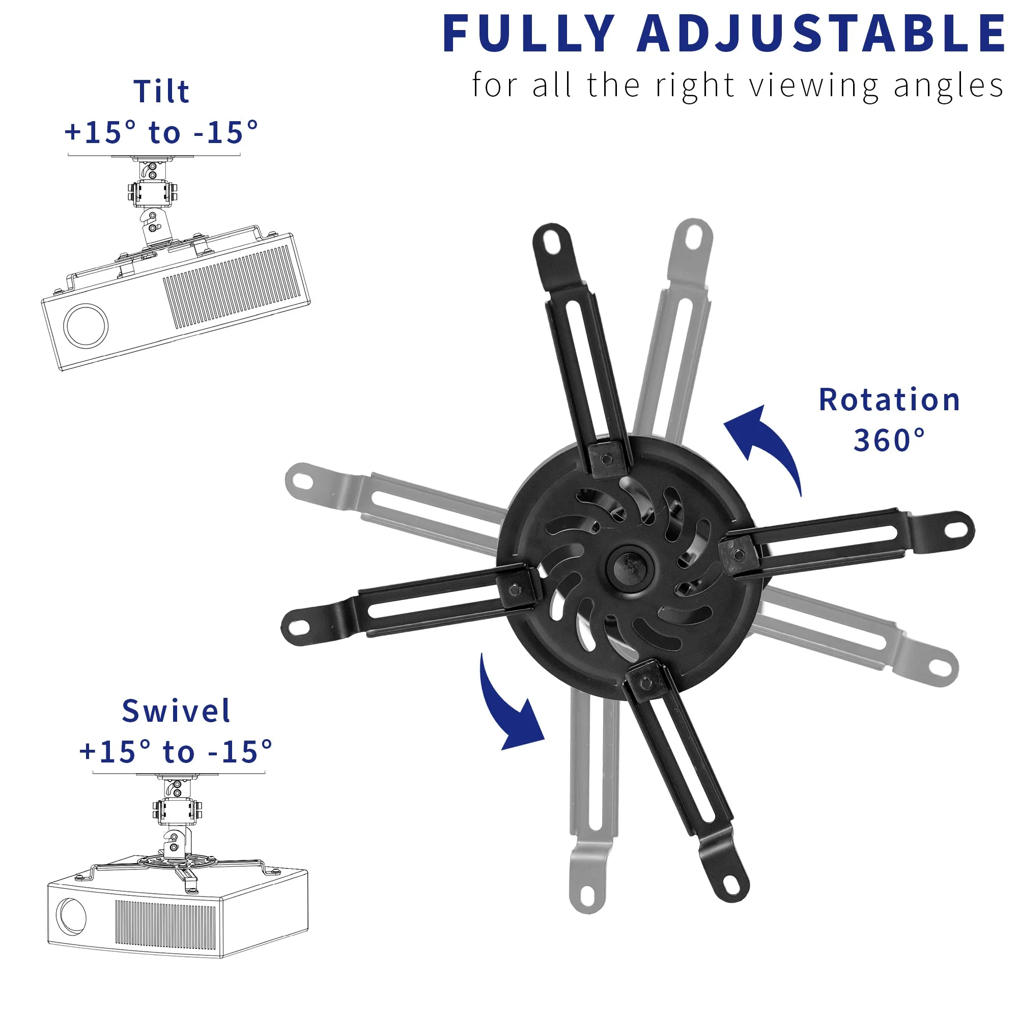 Adjustable Ceiling Mount for Regular and Mini Projectors