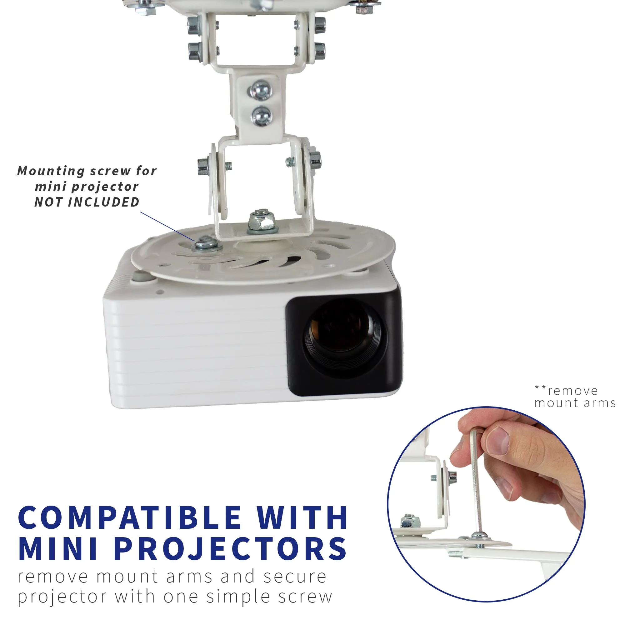 Adjustable Ceiling Mount for Regular and Mini Projectors