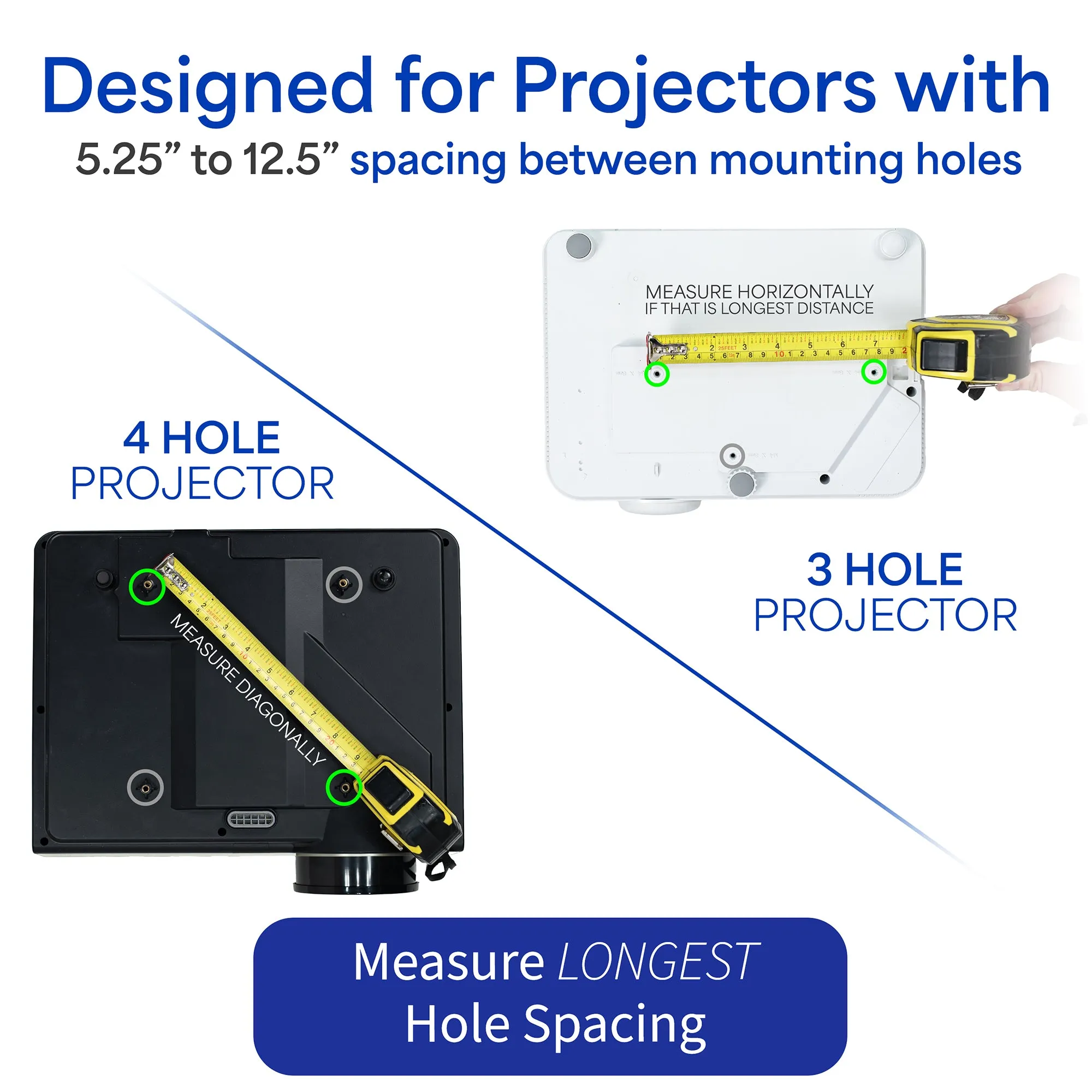 Adjustable Ceiling Mount for Regular and Mini Projectors
