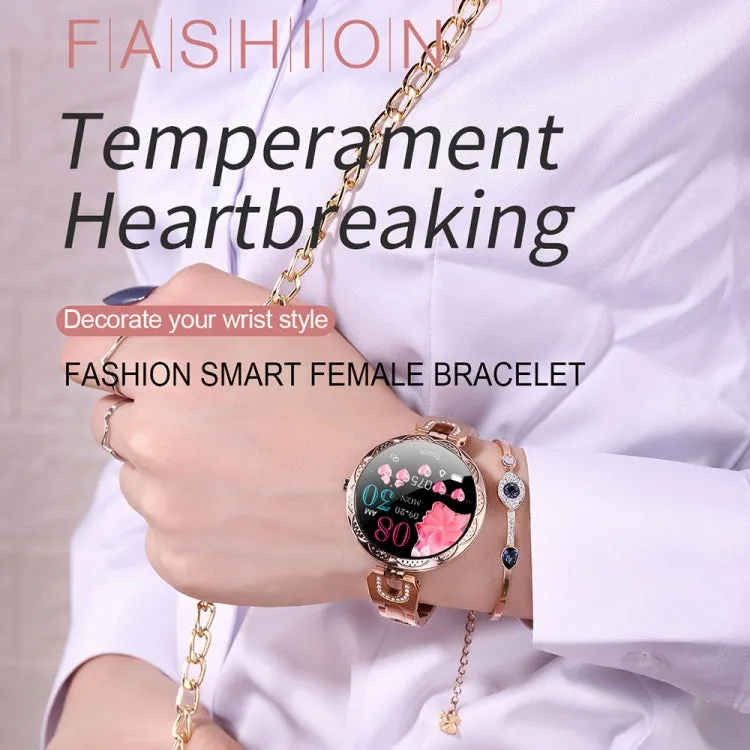 AK15 Fashion Smart Female Bracelet, 1.08 inch Color LCD Screen, IP67 Waterproof, Support Heart Rate Monitoring / Sleep Monitoring / Remote Photography (Rose Gold)