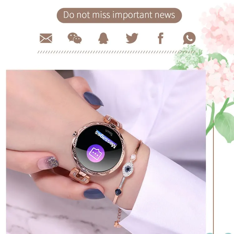 AK15 Fashion Smart Female Bracelet, 1.08 inch Color LCD Screen, IP67 Waterproof, Support Heart Rate Monitoring / Sleep Monitoring / Remote Photography (Rose Gold)