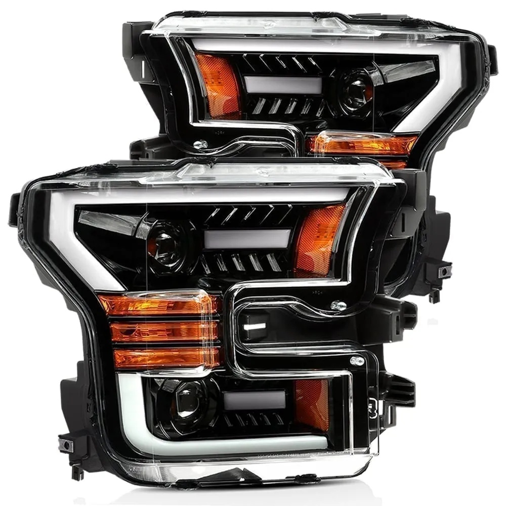 Alpharex LUXX-Series LED Projector Headlights Jet Black For Raptor (2017-2020)