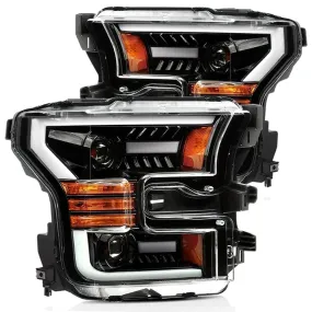 Alpharex LUXX-Series LED Projector Headlights Jet Black For Raptor (2017-2020)