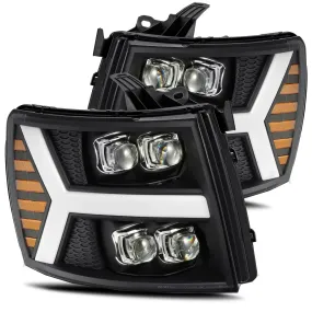 Alpharex Nova-Series LED Projector Headlights Black For Silverado (2007-2013)