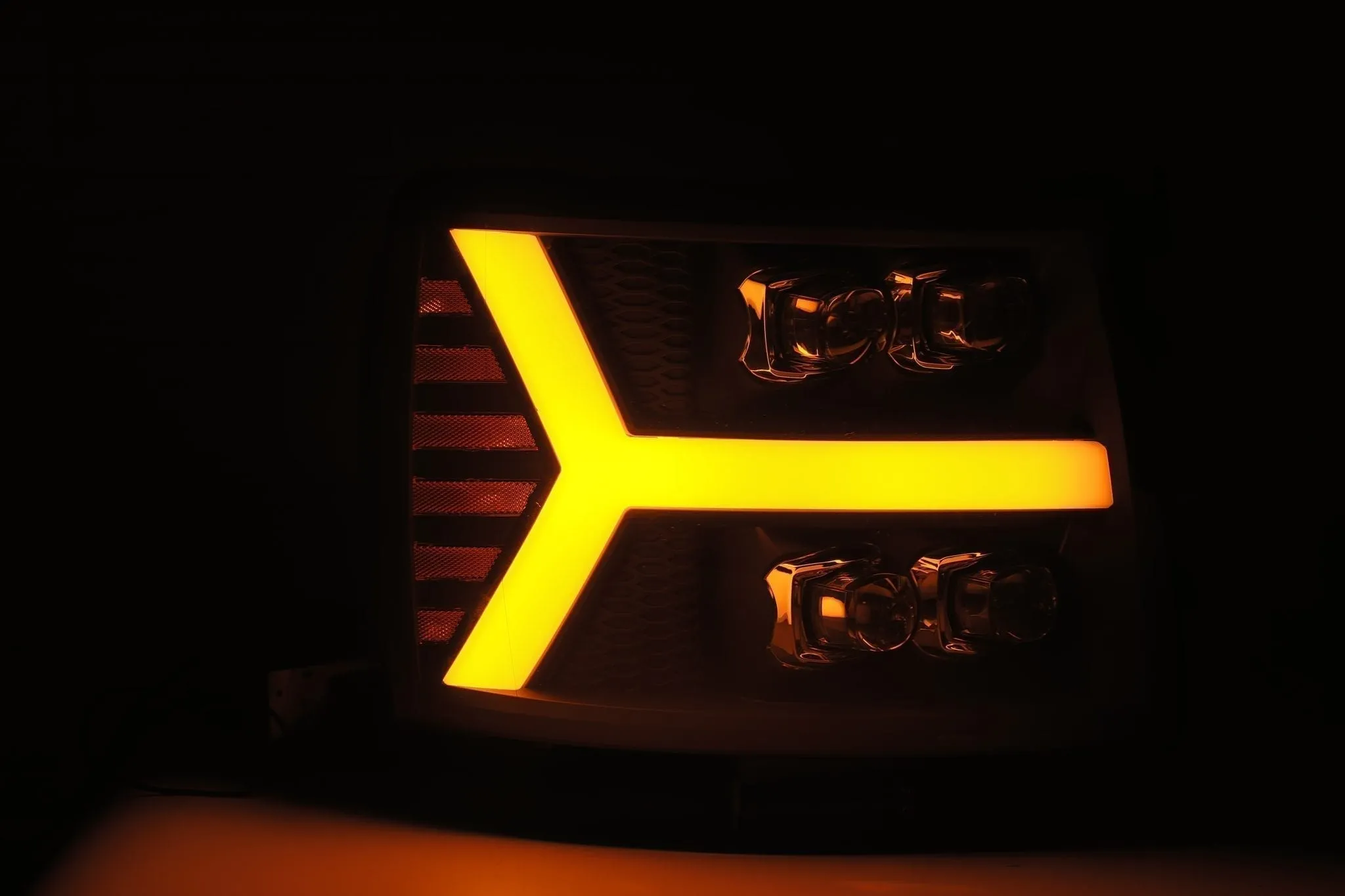 Alpharex Nova-Series LED Projector Headlights Black For Silverado (2007-2013)
