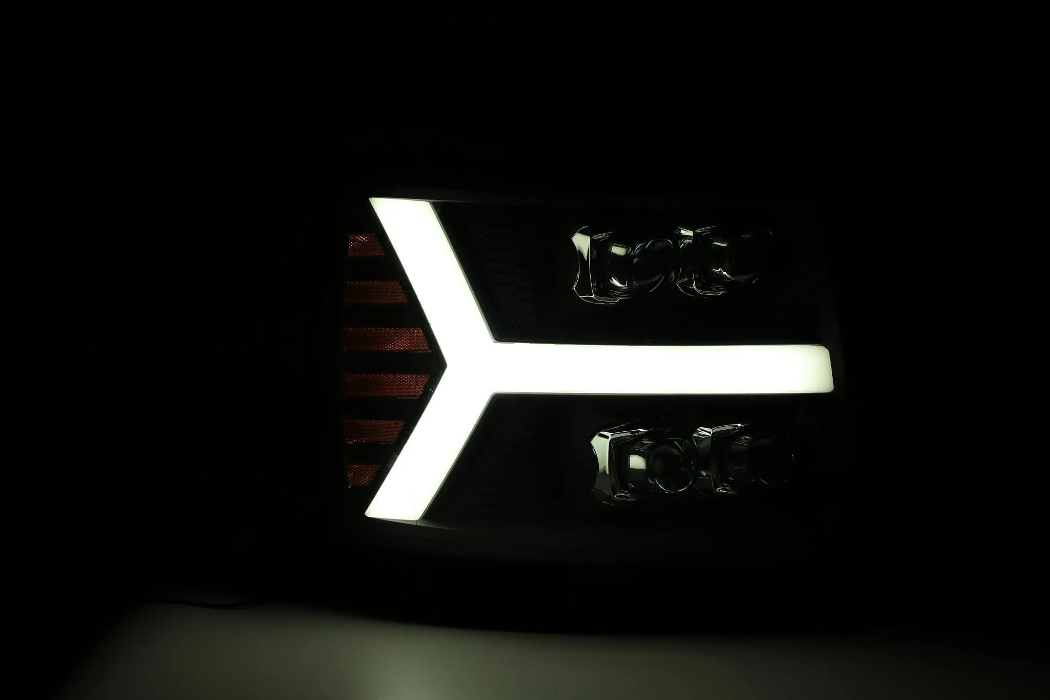 Alpharex Nova-Series LED Projector Headlights Black For Silverado (2007-2013)