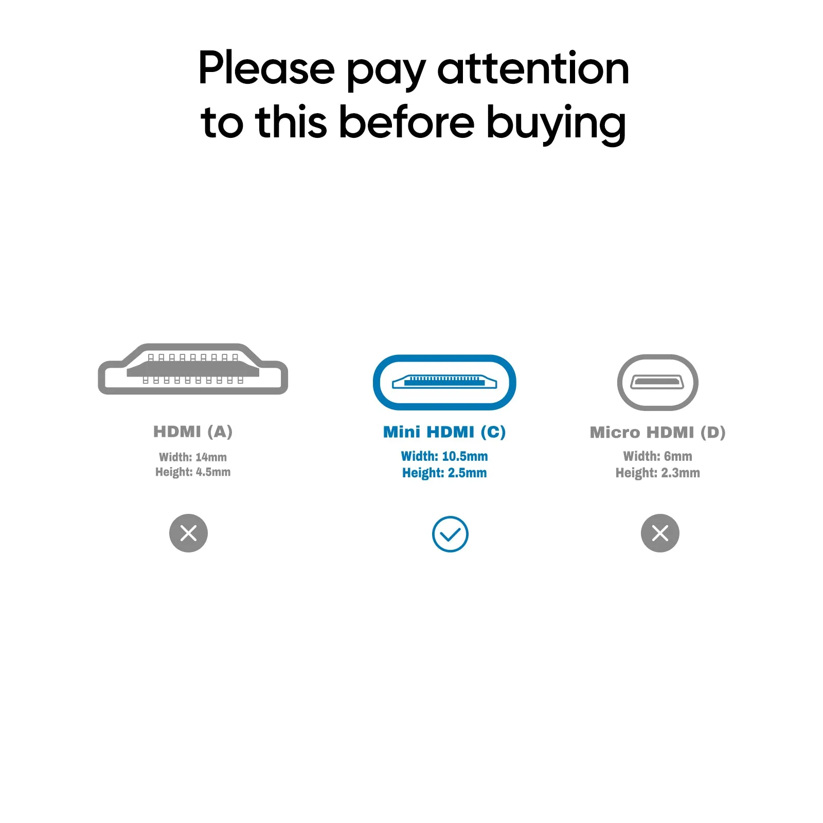 Arzopa Mini HDMI to HDMI 4K 60Hz 2.0 Cable