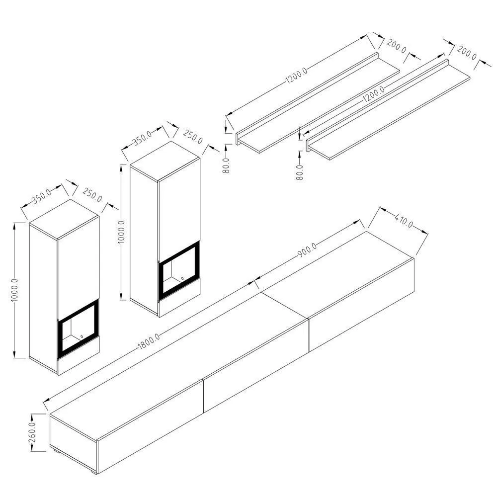 Athens Entertainment Unit For TVs Up To 75"