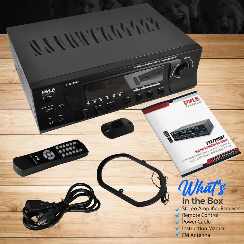 Bluetooth Compatible Amplifier Receiver - Home Theater-Stereo Amplifier Receiver, Mp3/Usb/Sd Readers, Am/Fm Radio, 300 Watt