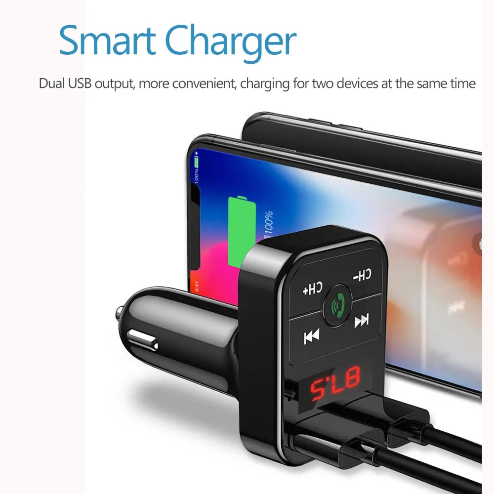 Car Bluetooth 5.0 FM Transmitter Wireless Handsfree