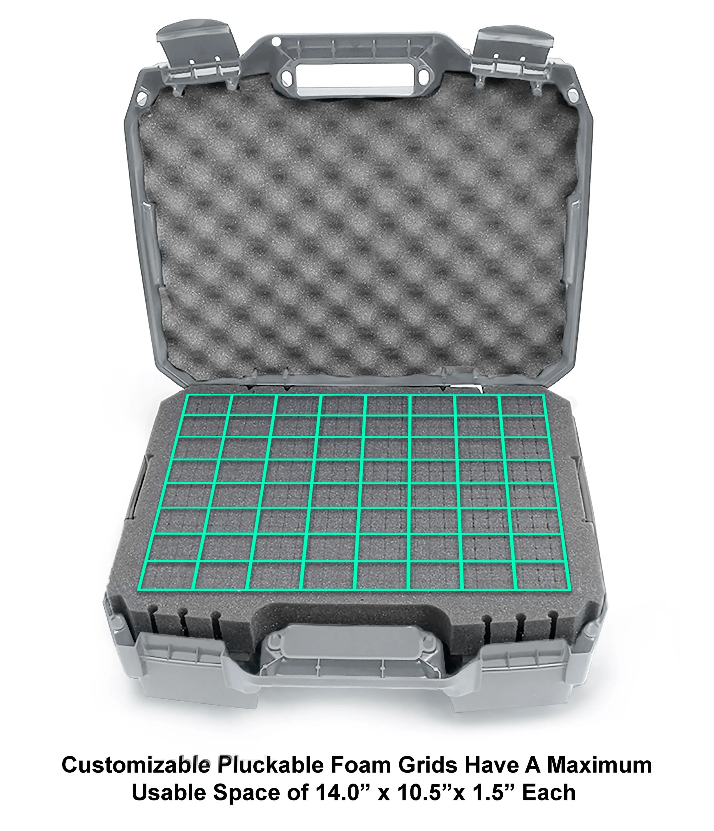 CASEMATIX 16" Hard Travel Case with Padlock Rings and Customizable Foam - Fits Accessories up to 14" x 10.75" x 4"