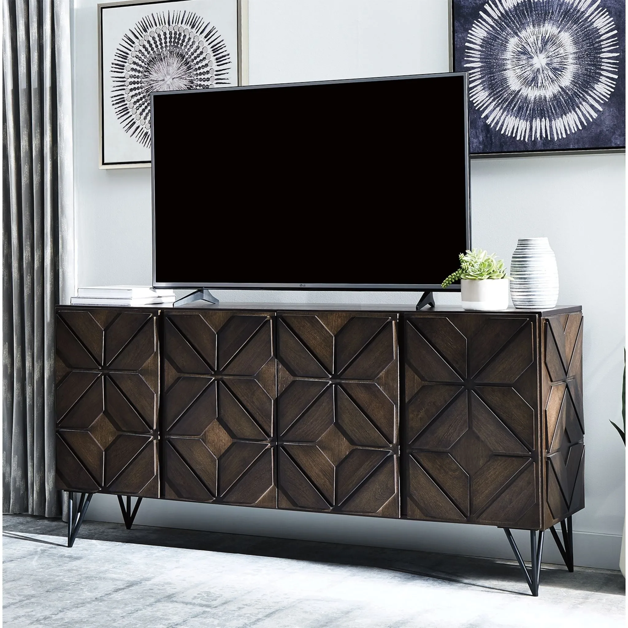 Chasinfield TV Stand - Dark Brown