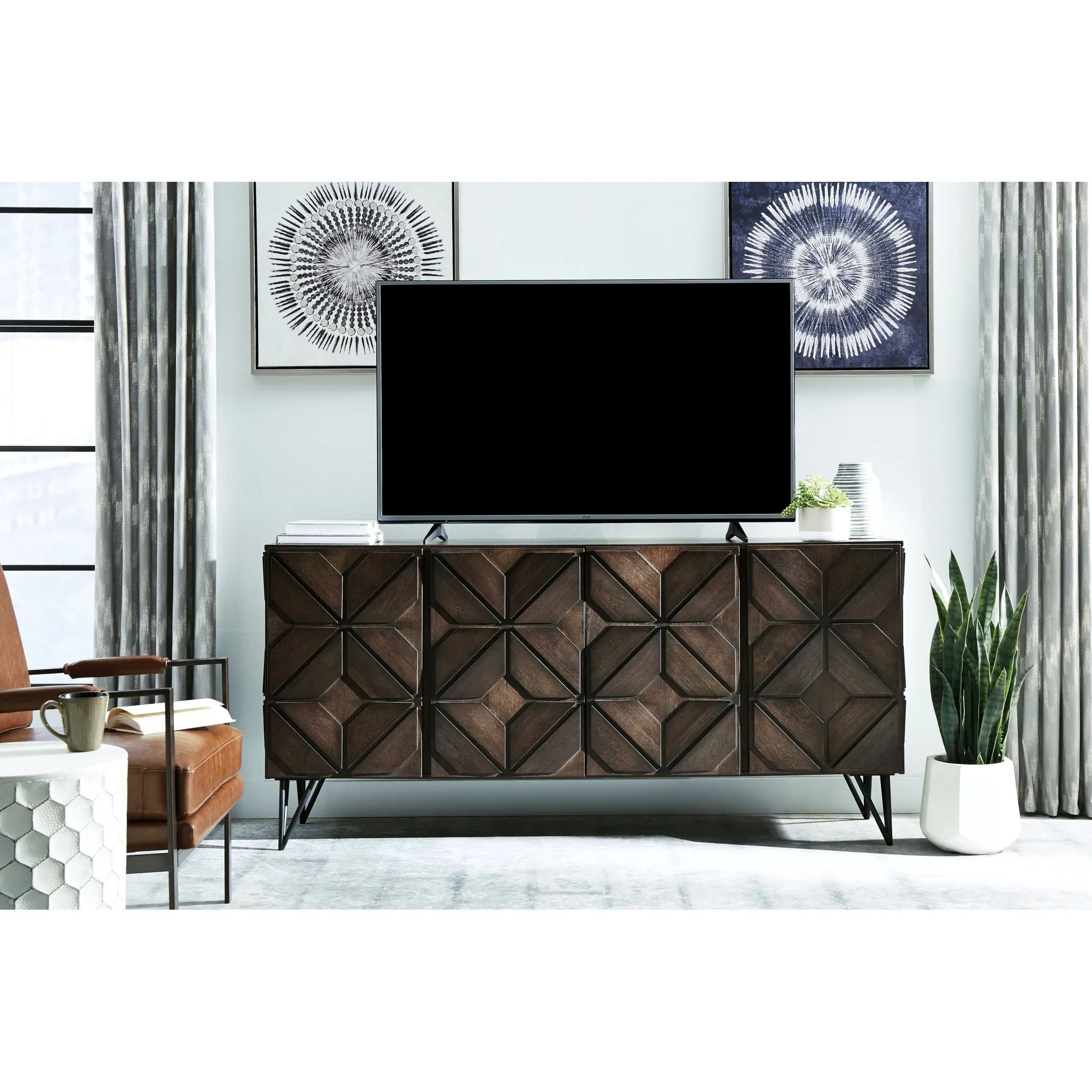 Chasinfield TV Stand - Dark Brown