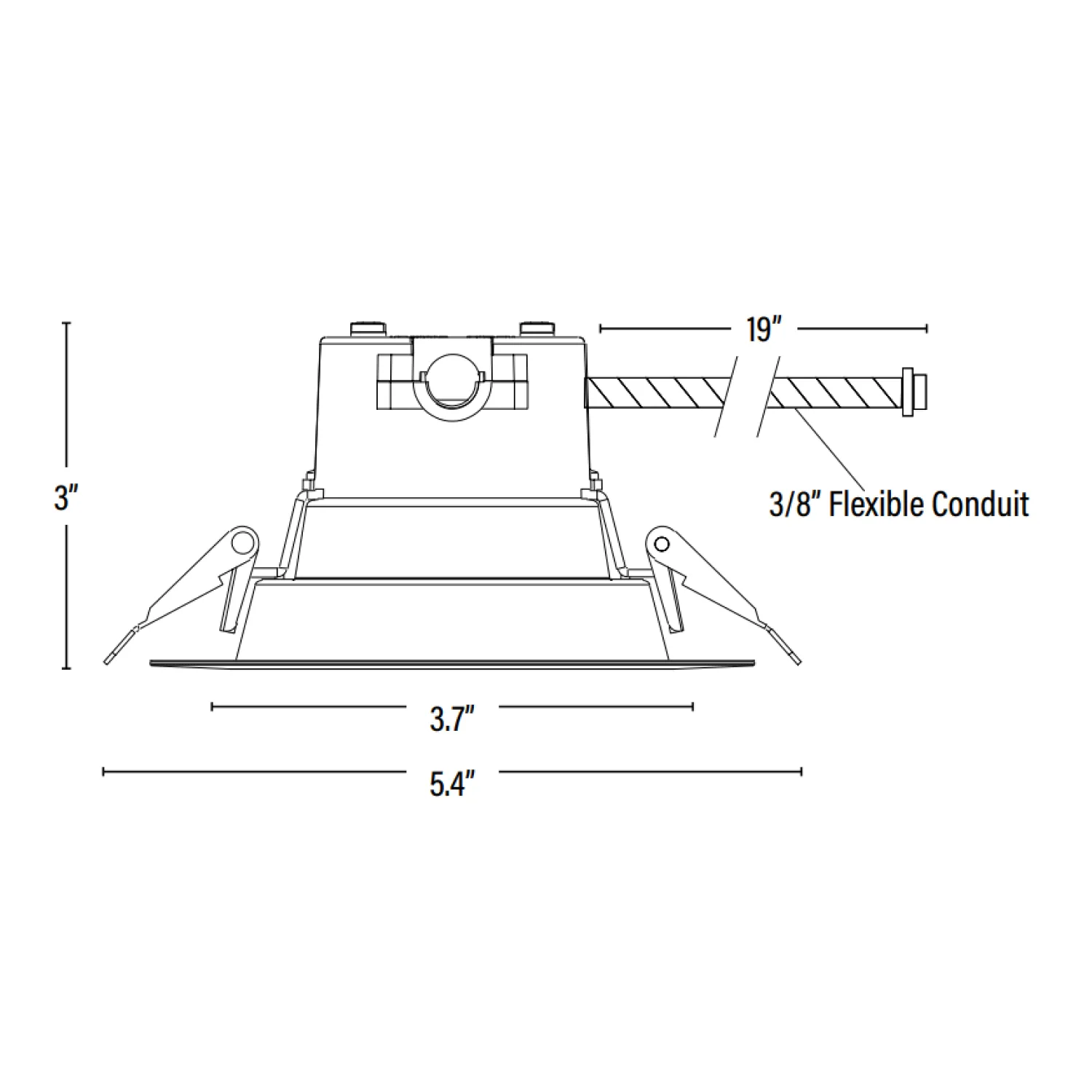 Commercial Recessed LED Lighting, 4 Inch, 13W/10W/7W, Selectable Wattage & CCT, 1000 Lumens