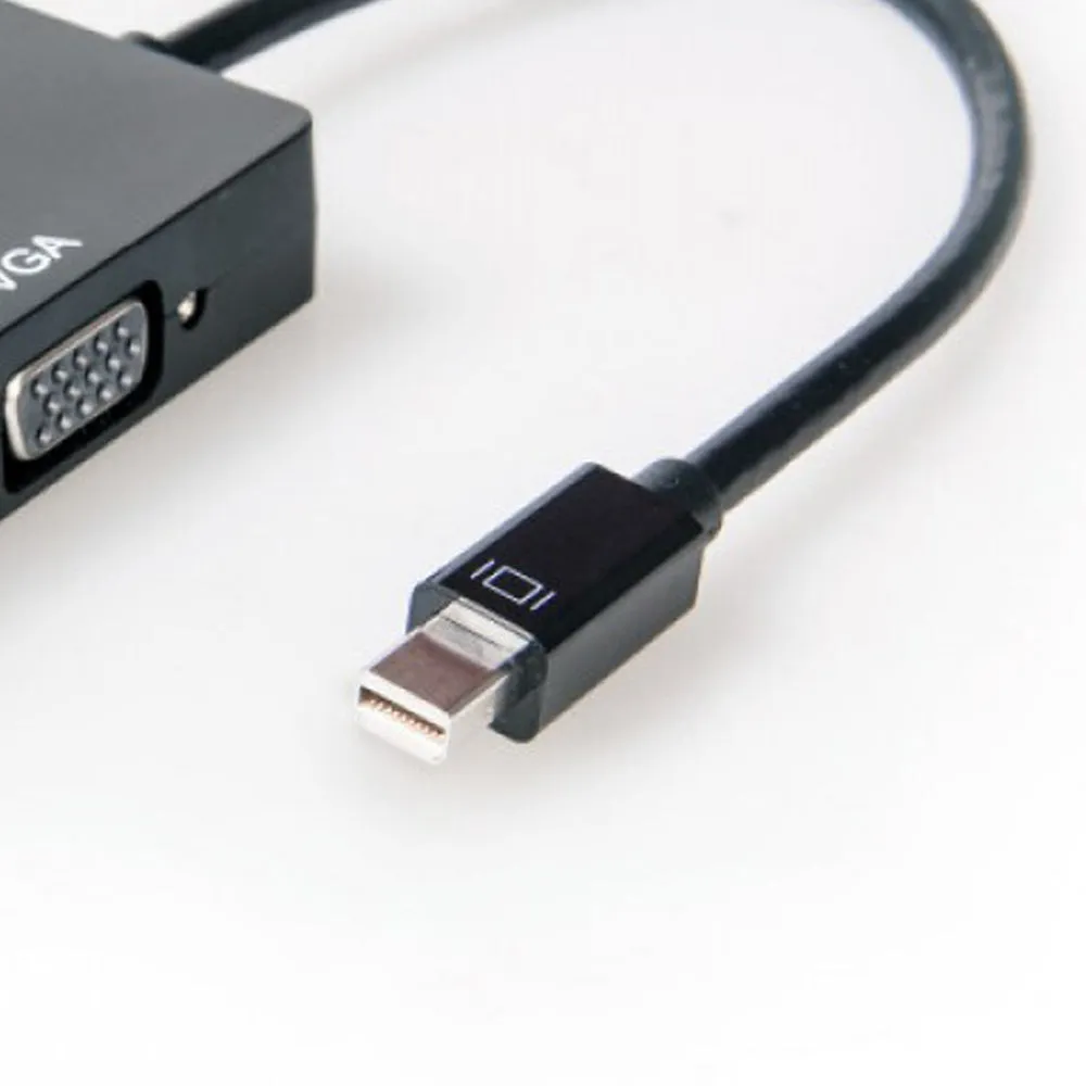 Connect Cable Male Mini DisplayPort to Female HDMI/DVI/VGA Adapter (Black)