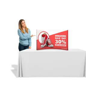 Custom Mini Curved Tabletop Tension Fabric Display
