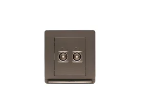 Dual (2G) TV Socket in Grey