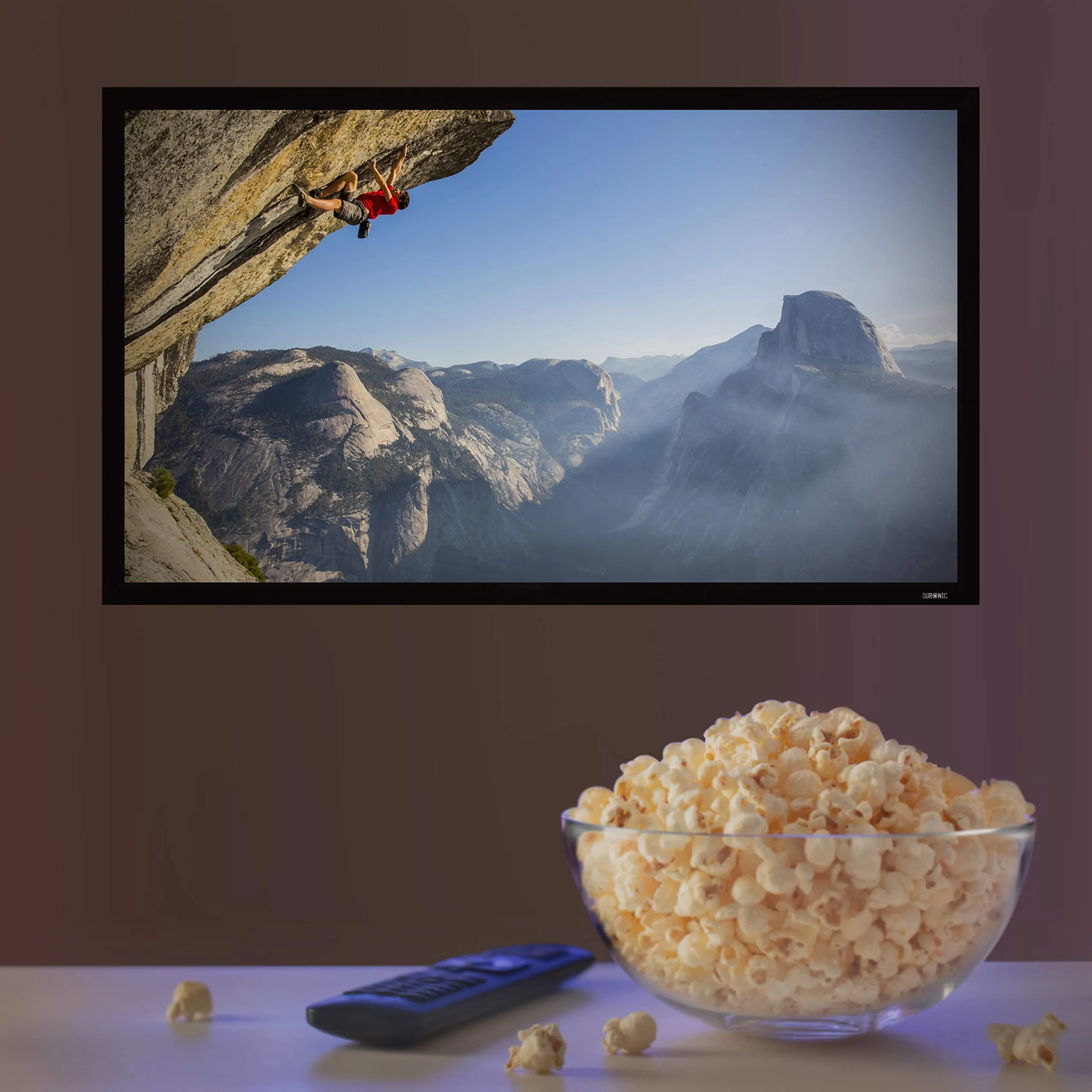 Duronic Projector Screen FFPS92/169 Wall Mountable HD Projection Screens, 92” Fixed Frame Movie Screen, 16:9 Ratio Home Theatre Cinema Screen, Ideal for Home, Classroom, Office Presentations