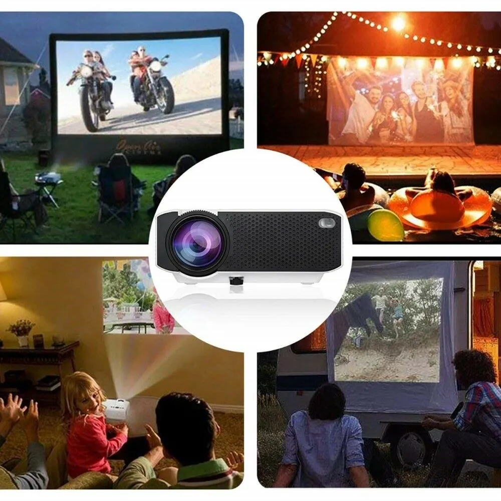 E400 Android Projector With 2500Lumens HD 1080p Supported [ 1GB RAM 8GB ROM ] Home Theater Projector HD 3D Projector