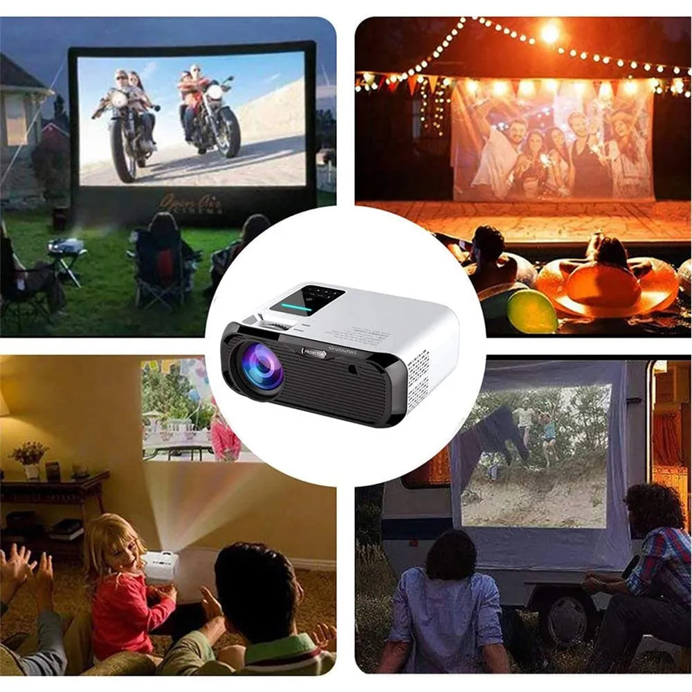 E500S Sync Home Theater LED Projector, 3000 Lumens 4K [ Wireless Mobile Screening ] 4K Mini Home Entertainment Cinema Projector