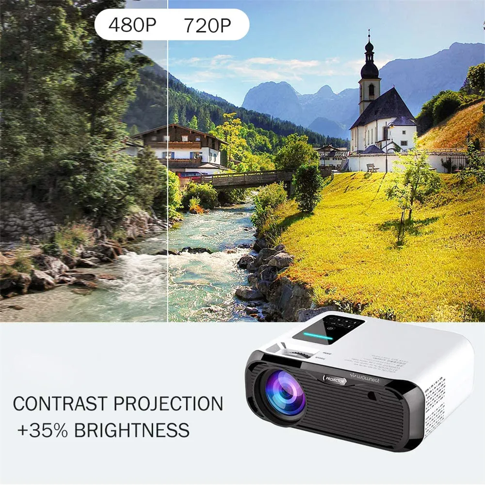 E500S Sync Home Theater LED Projector, 3000 Lumens 4K [ Wireless Mobile Screening ] 4K Mini Home Entertainment Cinema Projector