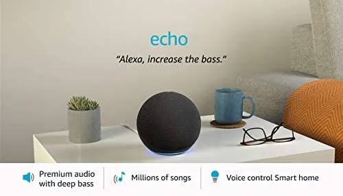 Echo (4th Gen, 2020 release) | Premium sound powered by Dolby and Alexa (Black)