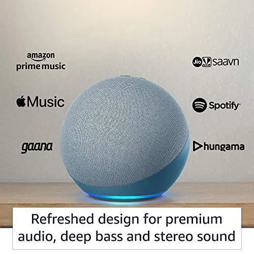 Echo (4th Gen, 2020 release) | Premium sound powered by Dolby and Alexa (Blue)