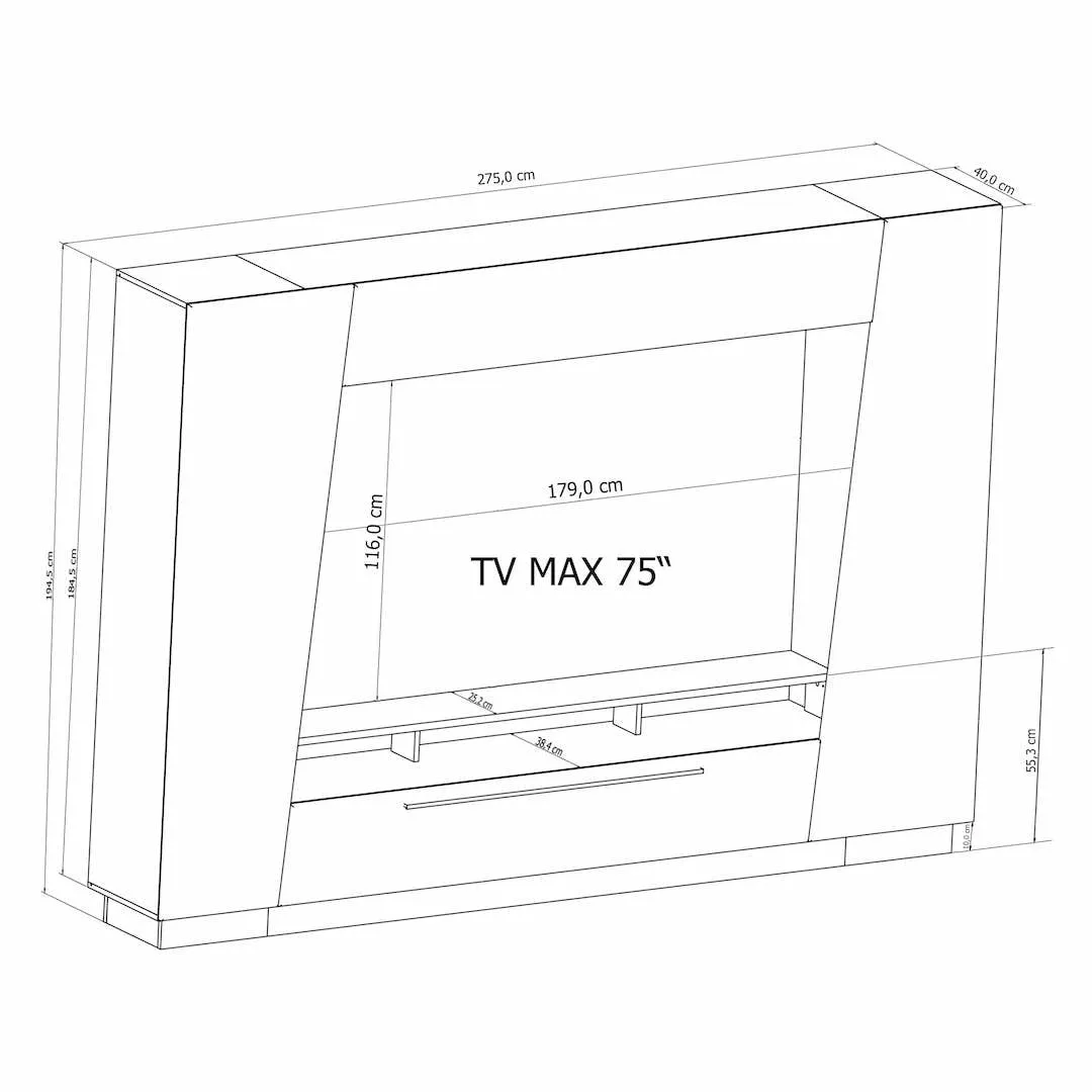Emira Entertainment Unit For TVs Up To 75"