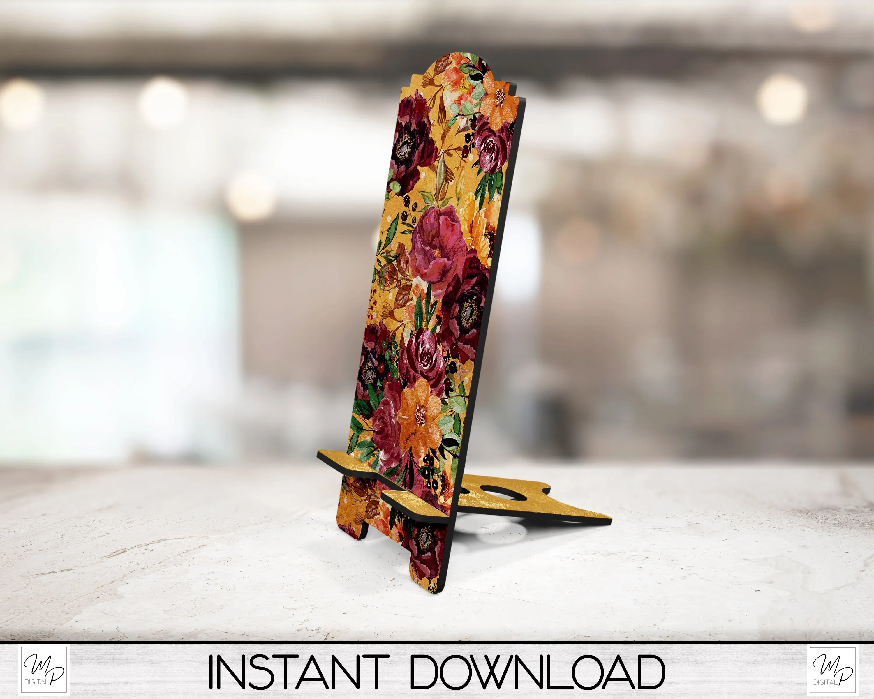 Fall Cell Phone Stand PNG Digital Design for Sublimation, Digital Download